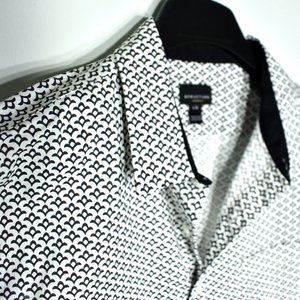 NWT Structure White and Black Button Down Shirt L